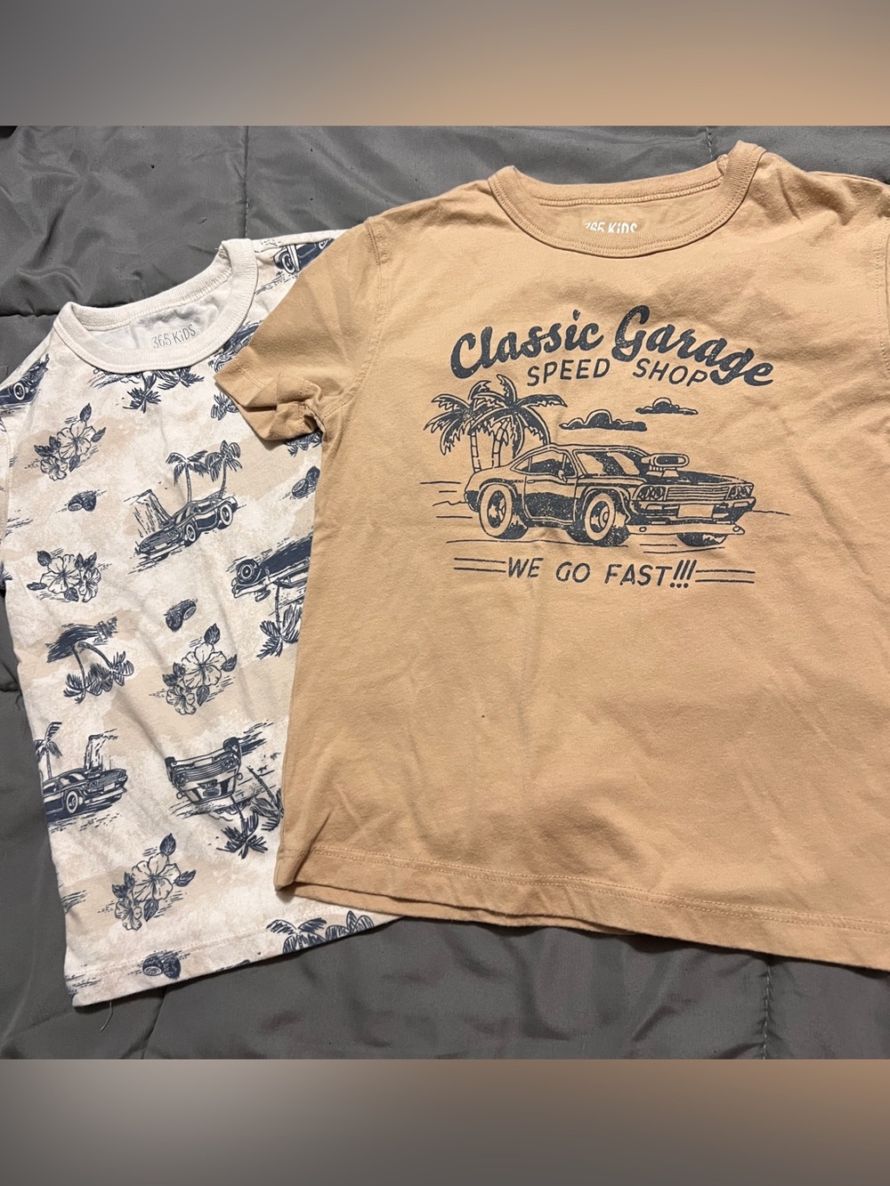 Classic Garage Graphic Tees Tan Kids Short Sleeve Shirts Size 4T
